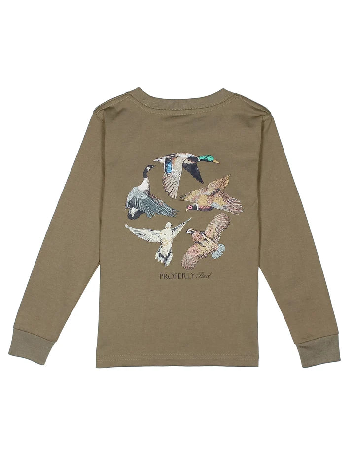 Properly Tied Boys Flock Long Sleeve Tan