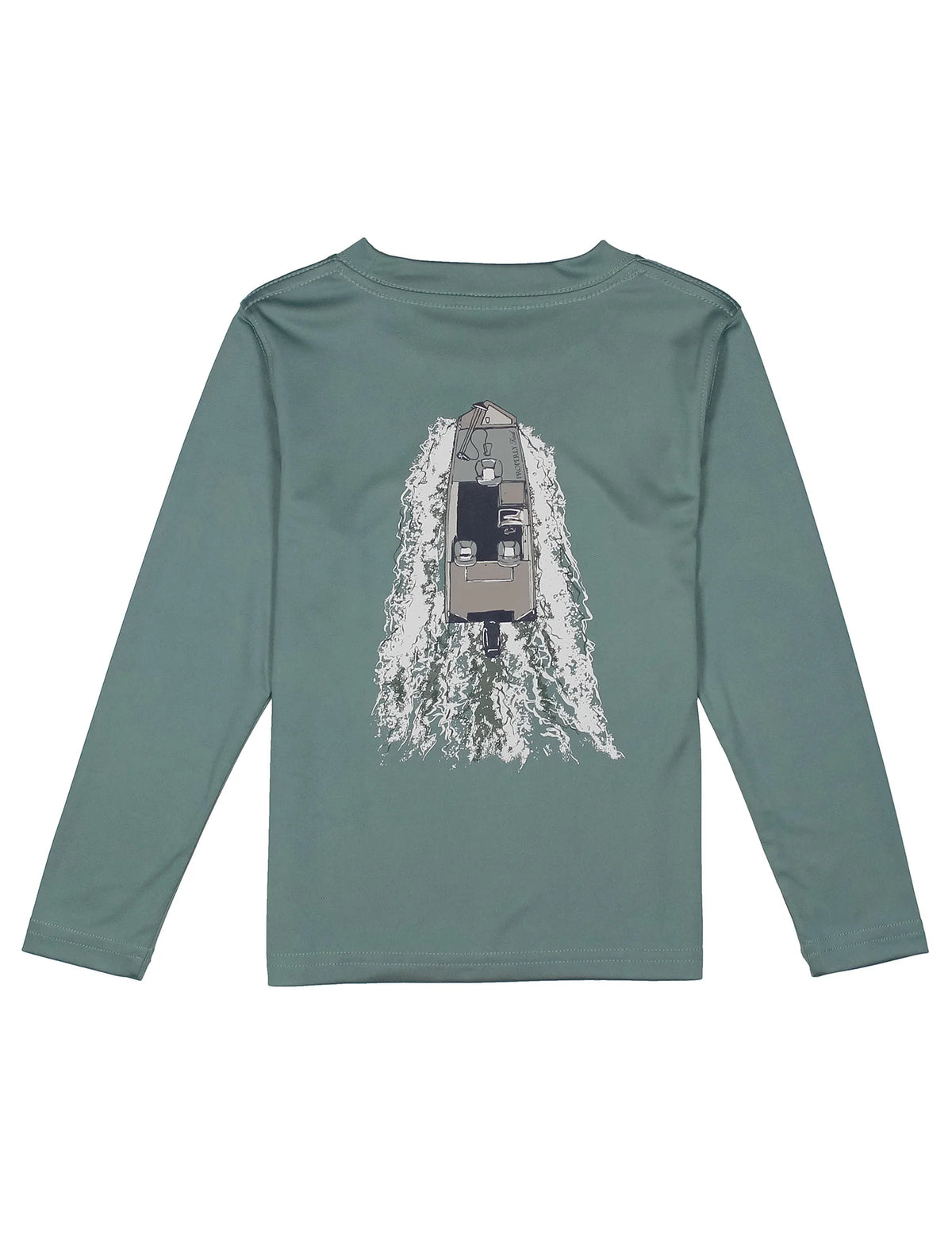 Properly Tied Boys Performance Long Sleeve Tee--On the Water Steel Blue