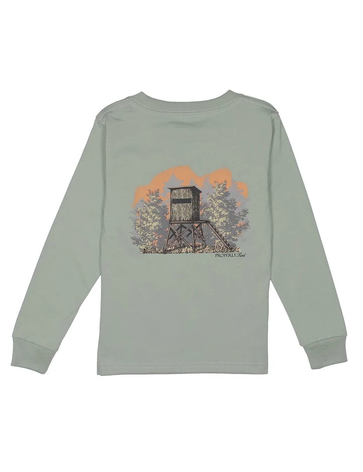 Properly Tied Boys Mossy Oak Deer Stand Long Sleeve--Sage
