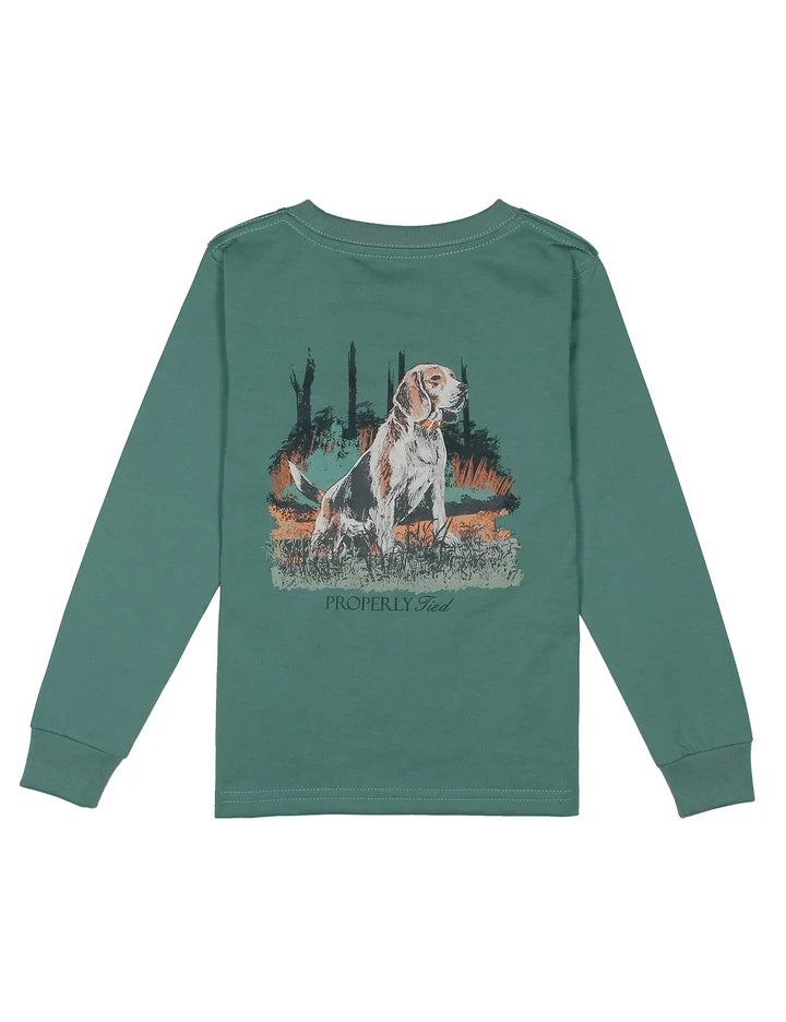 Properly Tied Boys Beagle Long Sleeve Marine Green