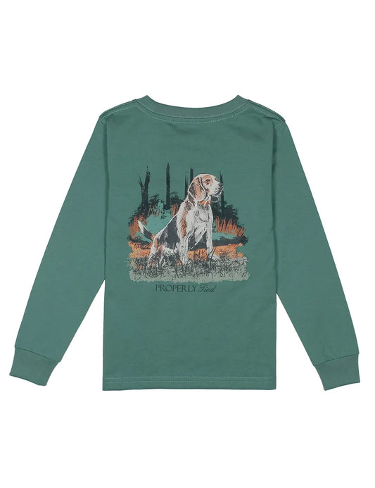 Properly Tied Boys Beagle Long Sleeve Marine Green