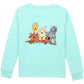 Properly Tied Girls Puppy Pile Long Sleeve Seafoam T-Shirt
