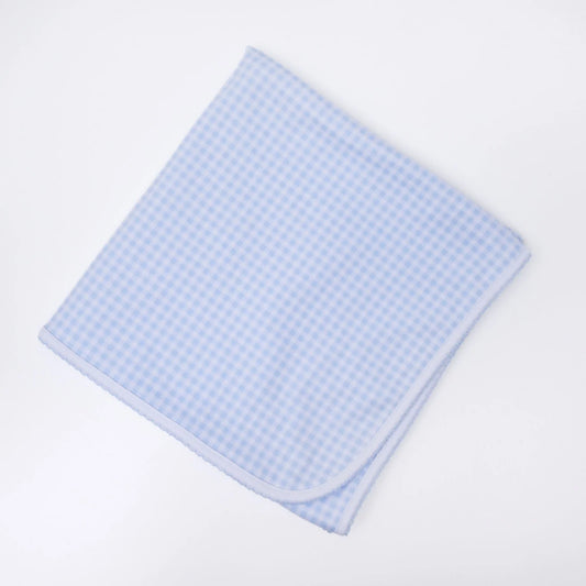 Magnolia Baby Mini Checks Receiving Blanket--Blue