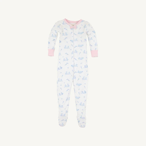 Beaufort Bonnet Noelle's Night Night Footed Pajamas--Lindon Hill Hops/Palm Beach Pink