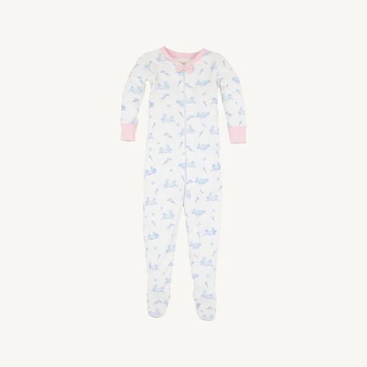 Beaufort Bonnet Noelle's Night Night Footed Pajamas--Lindon Hill Hops/Palm Beach Pink