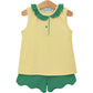 Trotter Street Nora Short Set--Yellow Stripe/Green