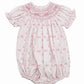Sweet Dreams Britney Pink Stripe Bow Smocked Floral Bubble