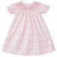 Sweet Dreams Britney Pink Stripe Bow Smocked Floral Dress
