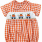 Sweet Dreams Pumpkin Smocked Orange Gingham Boy Bubble
