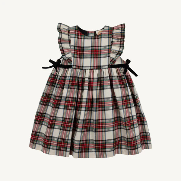 Beaufort Bonnet Pammy's Pinafore Dress Charlie Place Plaid with Newport Night Velveteen