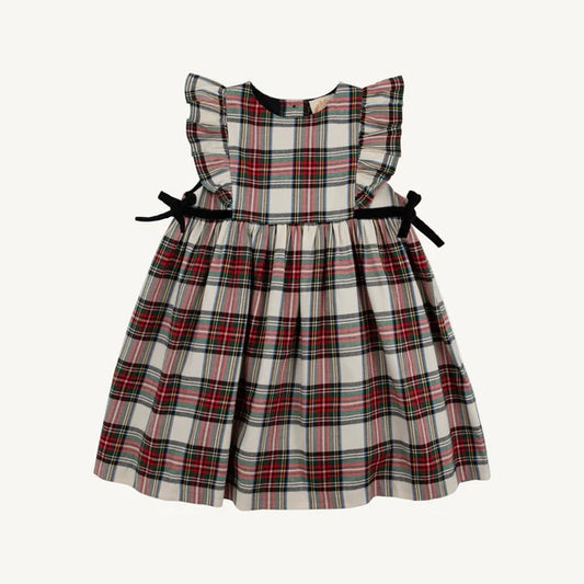 Beaufort Bonnet Pammy's Pinafore Dress Charlie Place Plaid with Newport Night Velveteen