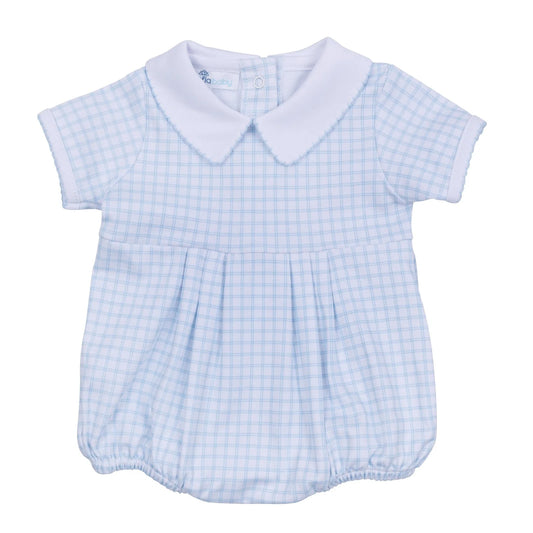 Magnolia Baby Peek-A-Boo Wishes Collared Bubble - Light Blue