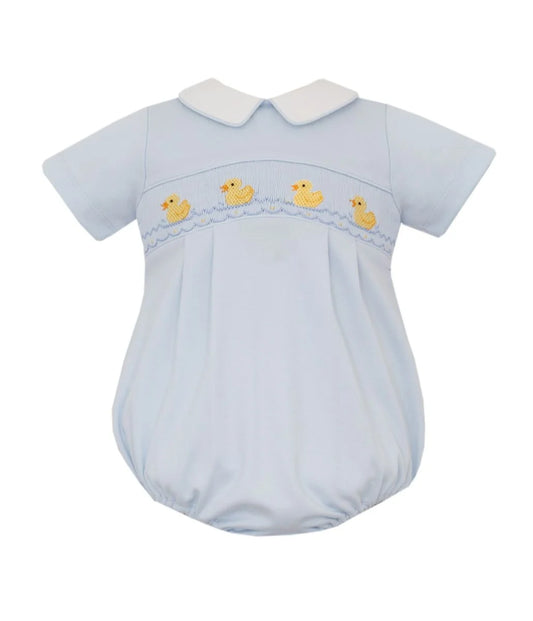 Petit Bebe Duckies Boy's Light Blue Knit Boy's Bubble