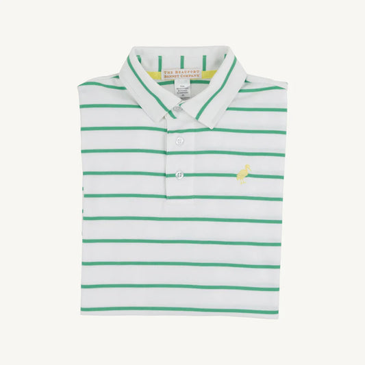 Beaufort Bonnet Prim and Proper Polo--Gibson Island Green Stripe