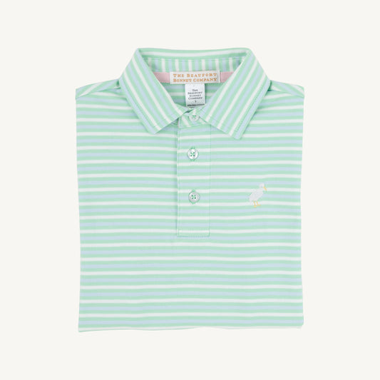 Beaufort Bonnet Prim and Proper Polo--Grace Bay Green Stripe