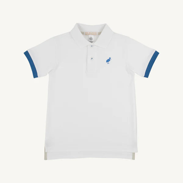 Beaufort Bonnet Prim and Proper Polo Worth Ave White/Wood Boat Blue
