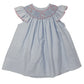 Petit Bebe Riley Blue Tiny Stripe Angel Wing Bishop