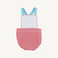 Beaufort Bonnet Sayre Sunsuit--Richmond Red Gingham with Belhaven Blue