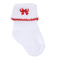 Magnolia Baby Scarlett Bows Embroidered Socks--Red