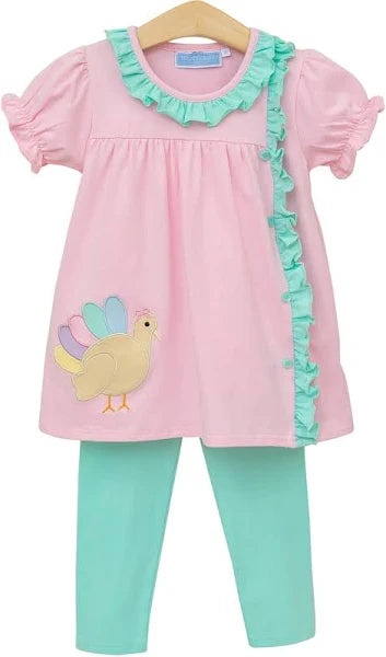 Trotter Street Turkey Ruffle Pants Set