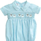 Ruth and Ralph Blue Ghosts Smocked Henry Bubble