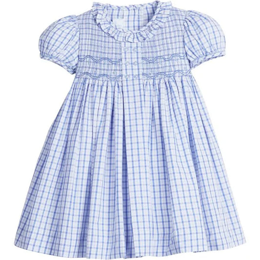 Little English Smocked Bridget Dress--Woodberry Plaid