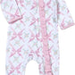 Baby Loren Pink Bows Pima Zipper Footie