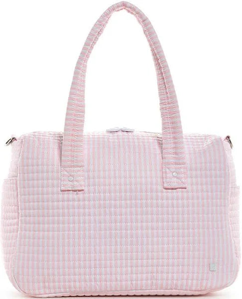TRVL Design Quilted Stroller Bag Pimlico Stripe Pink
