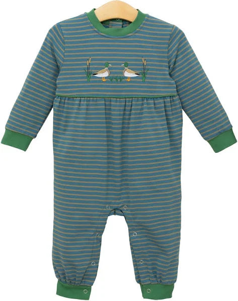 Trotter Street Mallard Embroidery Romper