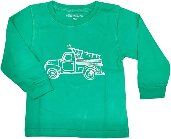 Mustard and Ketchup LS Green Truck with Tree T-Shirt