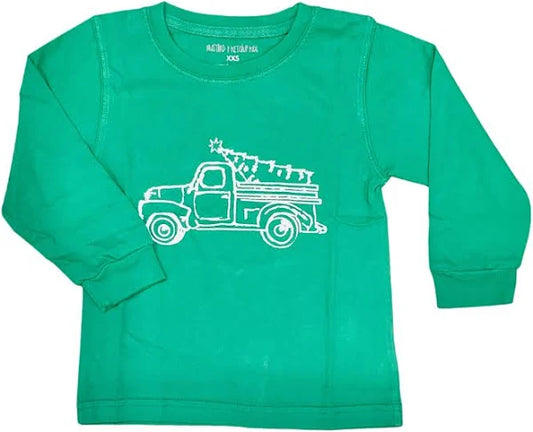 Mustard and Ketchup LS Green Truck with Tree T-Shirt