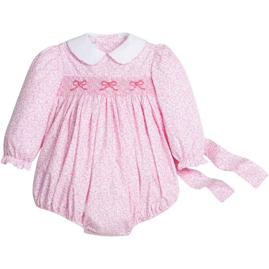 Little English Smocked Natalie Bubble-- Pink Vinings