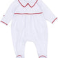 Magnolia Baby Red White Essentials Collared Footie