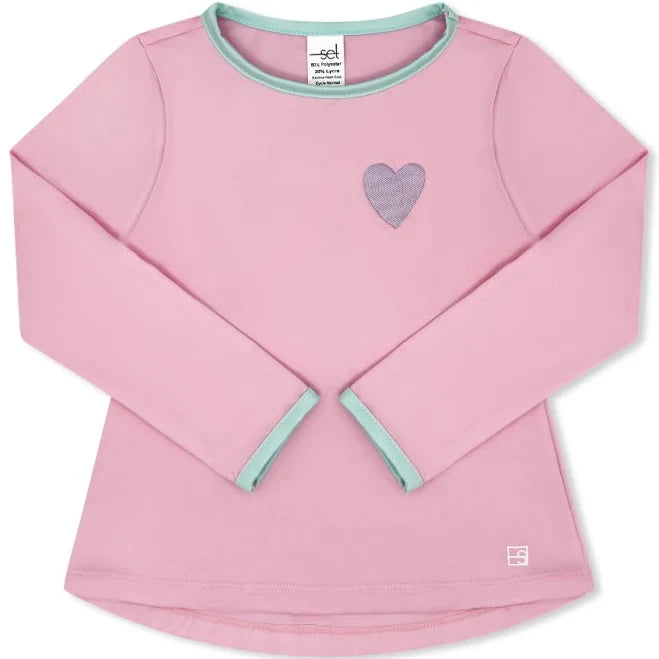 Set Fashions Bridget Top Long Sleeve Cotton Candy Pink, Cool Mint, Heart