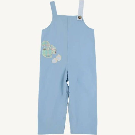Beaufort Bonnet Teddy's Longall Barrington Blue with Blue Mini Gingham and Squirrel Applique