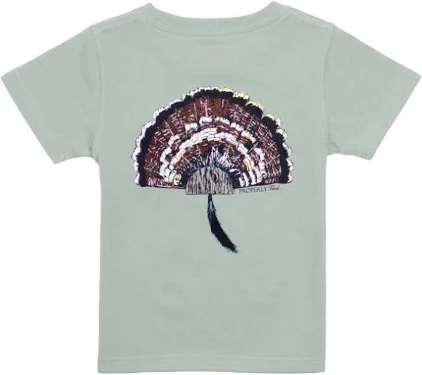 Properly Tied Boys Turkey Mount Short Sleeved Chrome Grey T-Shirt