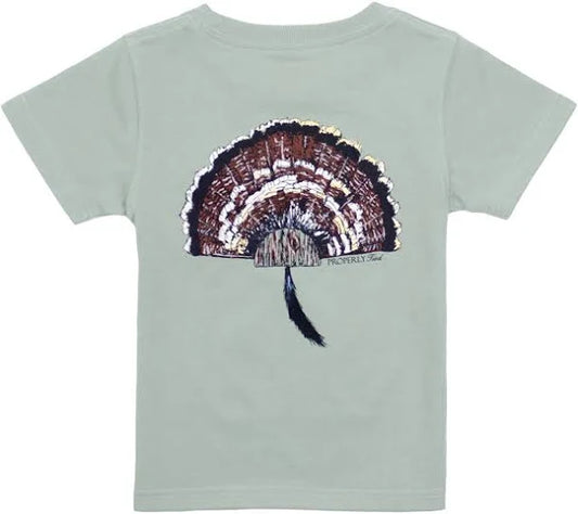 Properly Tied Boys Turkey Mount Short Sleeved Chrome Grey T-Shirt
