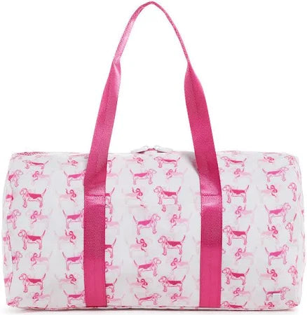 TRVL DESIGN Puppy Love Pink Duffel Bag