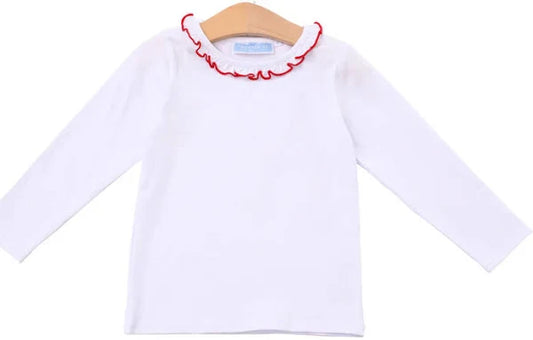 Trotter Street  Vera Ruffle Top Red