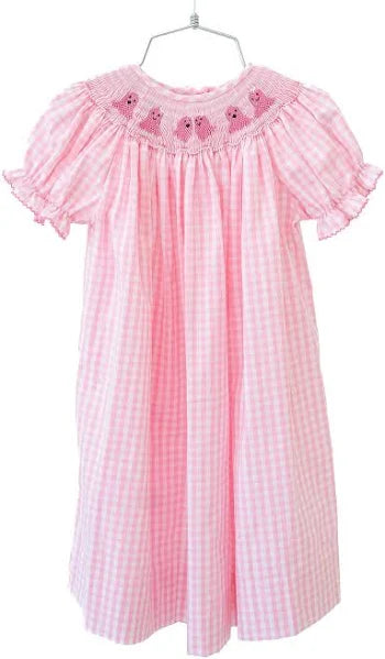 Ruth and Ralph Pink Ghosts Smocked Helen Dress