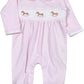 Baby Loren Pink Rocking Horse Hand Smocked Pima Footie