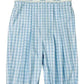 Delaney Boys Blue Check Smocked Birthday Cake Long Romper