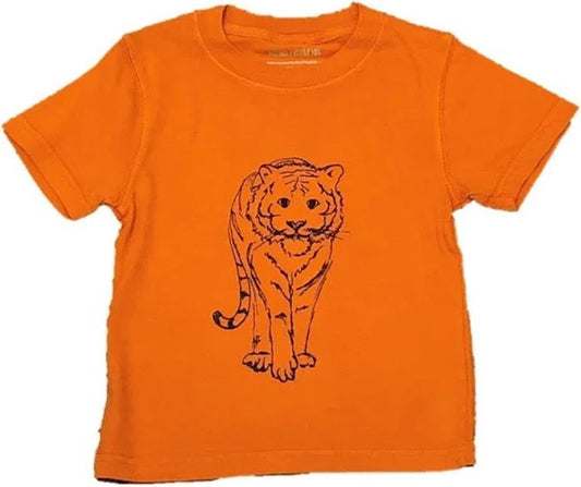 Mustard and Ketchup Short Sleeved Orange/Navy Tiger T-Shirt