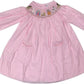 Delaney Girls Long Sleeve Pink Small Gingham Smocked Nativity Bishop Dress