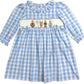 Delaney Girls Blue White Gingham Ice Friends Ruffle Collar Dress