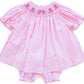 Ruth and Ralph Pink Ghosts Smocked Annabelle Bloomer Set
