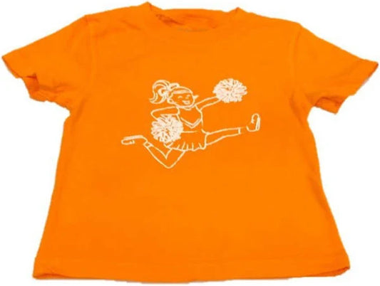 Mustard and Ketchup Short Sleeved Bright Orange/White Cheerleader T-Shirt