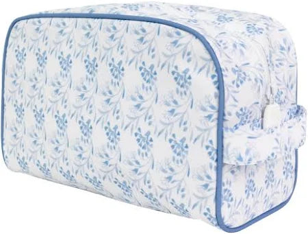 Apple of My Isla The Dopp Kit Navy Floral