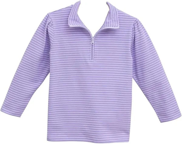 Trotter Street Tori Pullover- Lavender Stripe