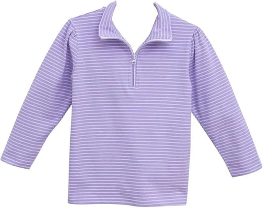 Trotter Street Tori Pullover- Lavender Stripe